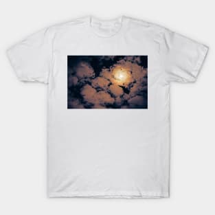 Full moon through purple clouds T-Shirt